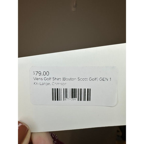 Boston Scott Golf Polo Shirt Mens XXL Crimson Geometric Modern Fit UPF50‎ - Picture 6 of 6